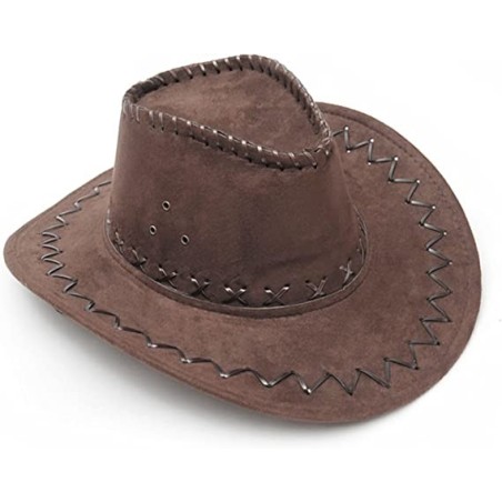 Brown Leather Look Cowboy Hat